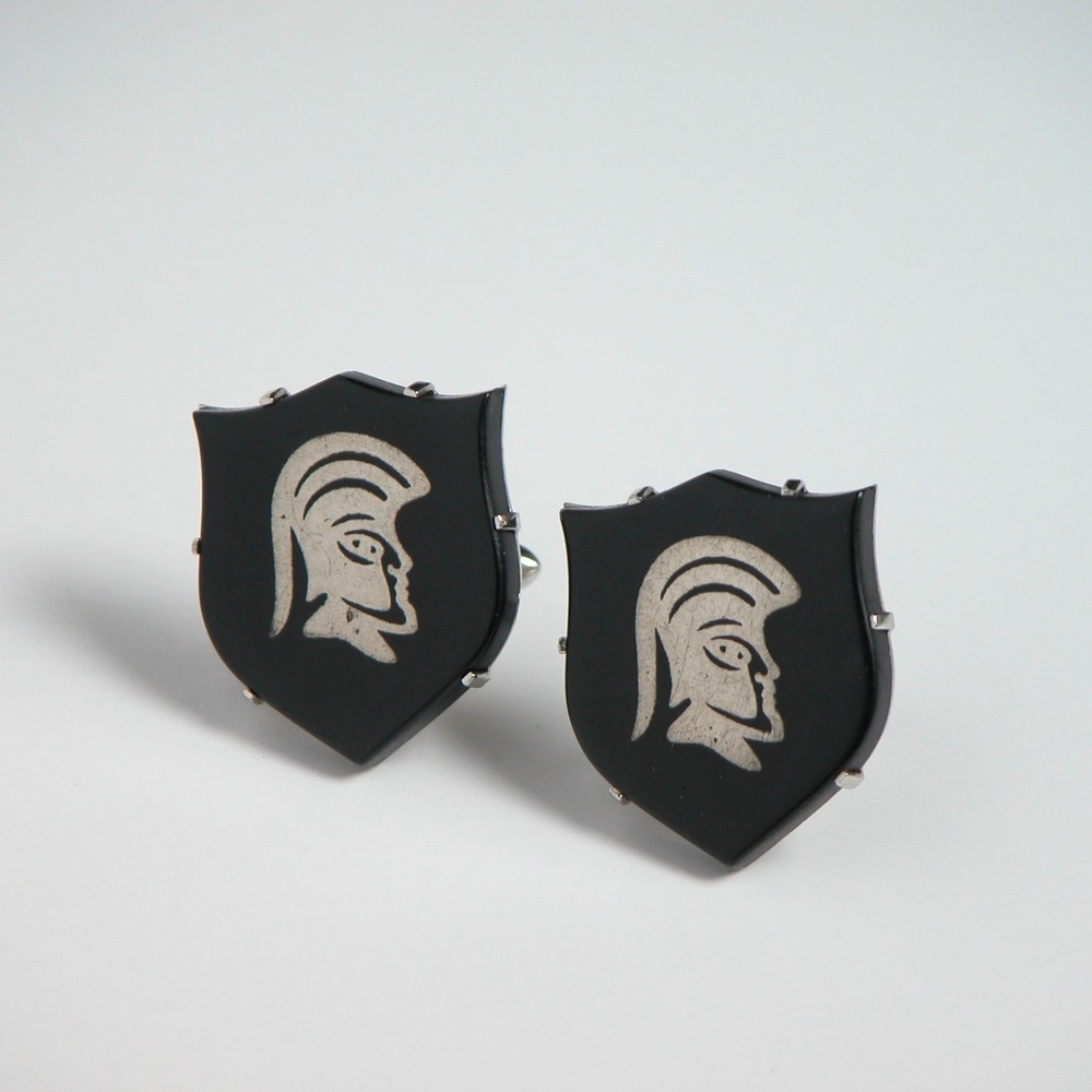 Vtg Trojan Cufflinks Shield Steampunk Warrior